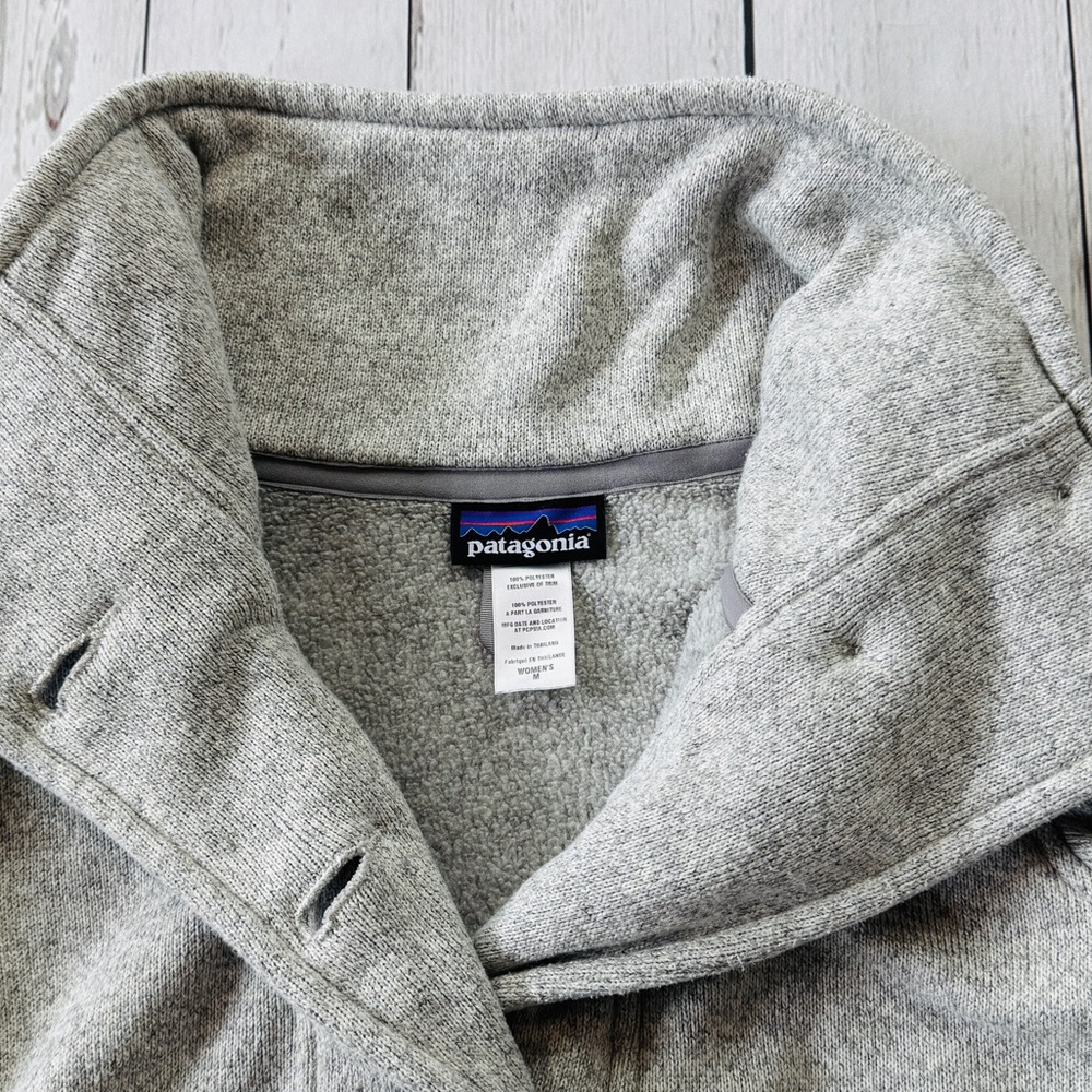 Patagonia Long Better Coat M Button Down Peacoat Trench Jacket Gray Women’s - Picture 5 of 7
